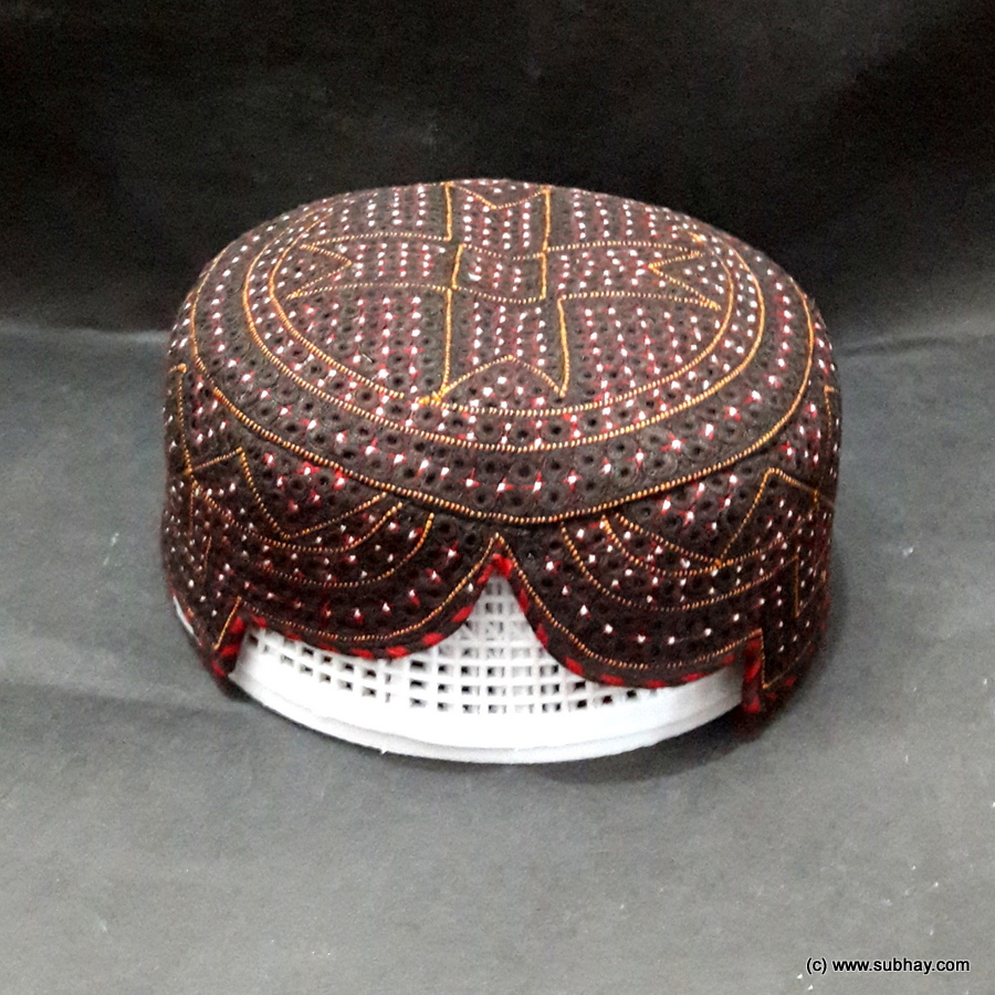 Dark Brown Color Chakki Sindhi Cap / Topi (Hand Made) MKC-718
